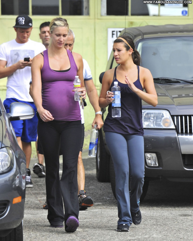 Lea Michele Babe Workout Beautiful Posing Hot Celebrity Gym Pregnant
