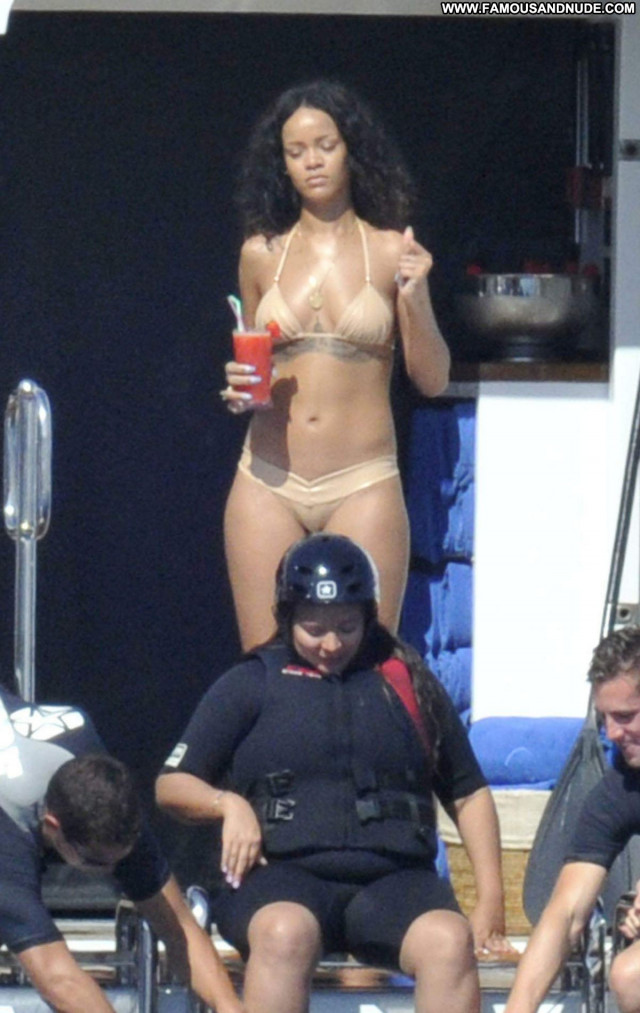 Rihanna Posing Hot Candids Celebrity Babe Bikini Beautiful Yacht
