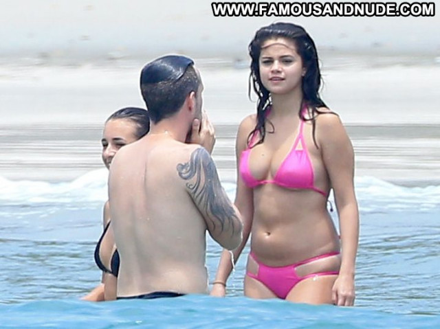 Selena Gomez The Beach Posing Hot Bikini Celebrity Beach Babe