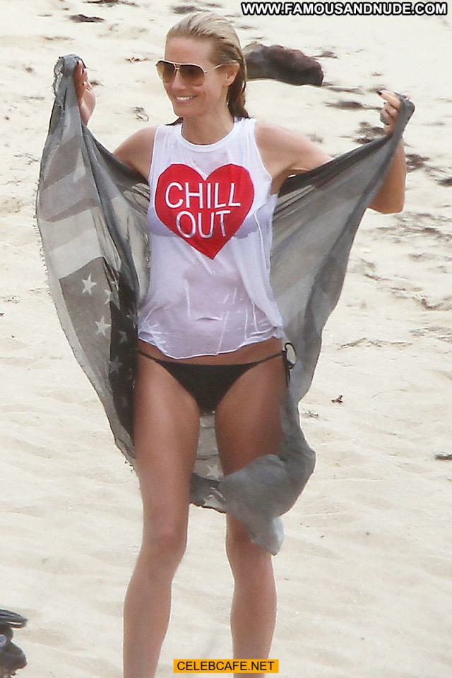 Heidi Klum The Beach Celebrity Wet Beach Posing Hot Beautiful Shirt