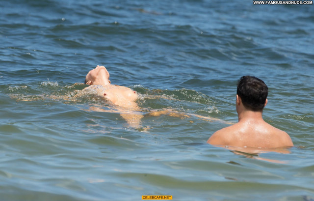 Joanna Krupa The Beach Toples Posing Hot Black Beach Bikini Babe