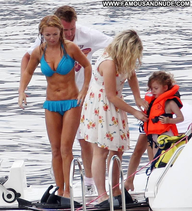 Geri Halliwell No Source  Big Tits Topless Summer Posing Hot Babe Bar