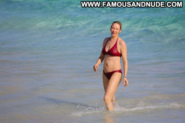 Uma Thurman St Barts Paparazzi Babe Bikini Beautiful Celebrity Posing
