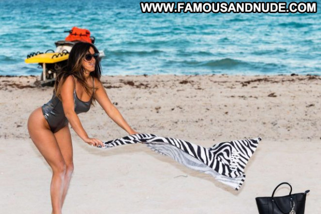 Claudia Romani The Beach Swimsuit Posing Hot Paparazzi Beach