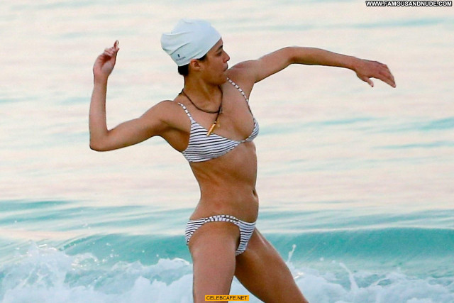 Michelle Rodriguez Posing Hot Celebrity Babe Beach Nipple