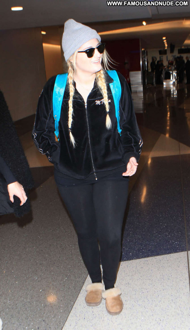 Meghan Trainor Lax Airport Posing Hot Train Beautiful Lax Airport