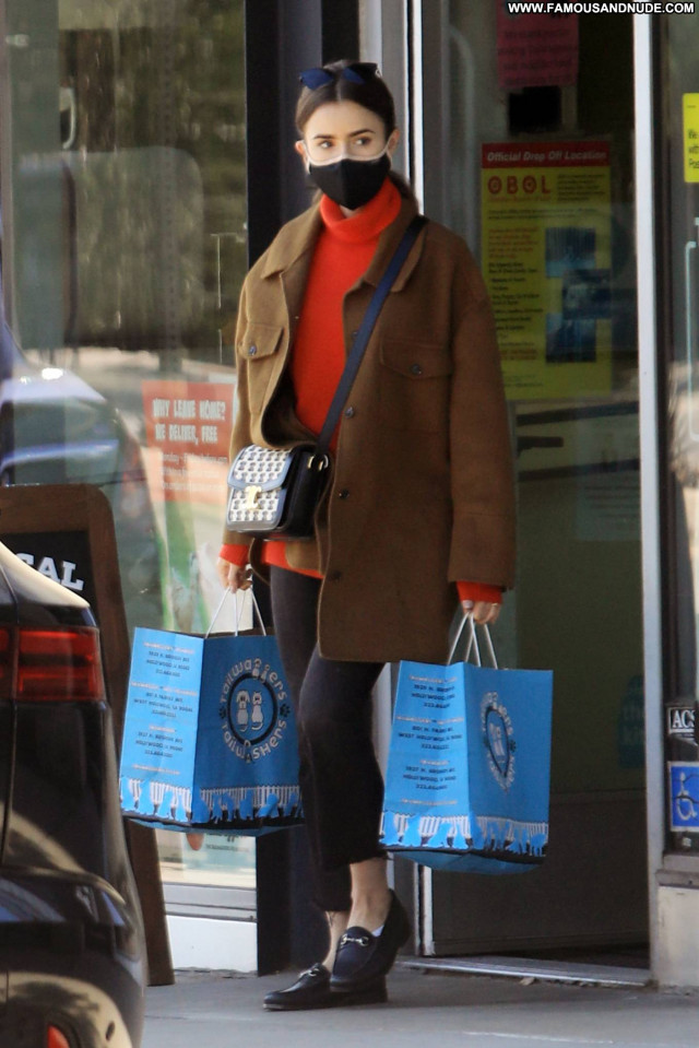 Lily Collins West Hollywood Posing Hot Celebrity Paparazzi Babe